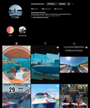 Folge uns auf Instagram @wasserskischule